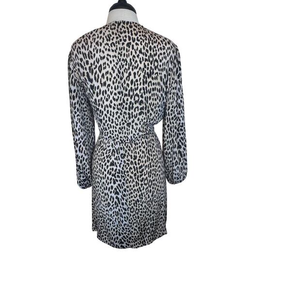 MAJE Ricata Leopard Print Ruched Ruffle Skirt Mini Dress Size FR 40 / US 8 - Picture 8 of 15